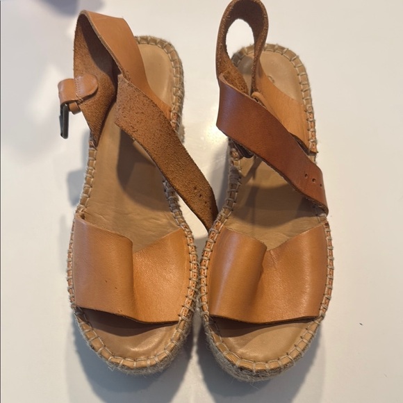 Soludos wedge heels Tan Leather Women Sandals - Picture 1 of 9